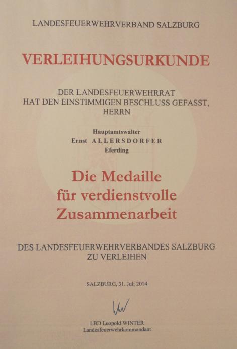 LFV Sbg Zusammenarbeit Urkunde