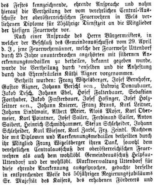 Uttendorf Neue Warte am Inn Jg 18 Nr 30 vom 25.07.1898 S 3 Auszug 2