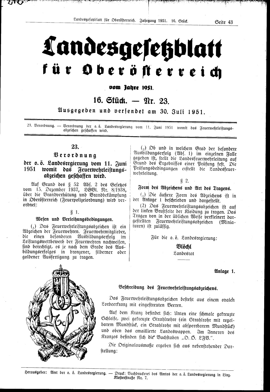 LGBl 23 aus 1951 FLA